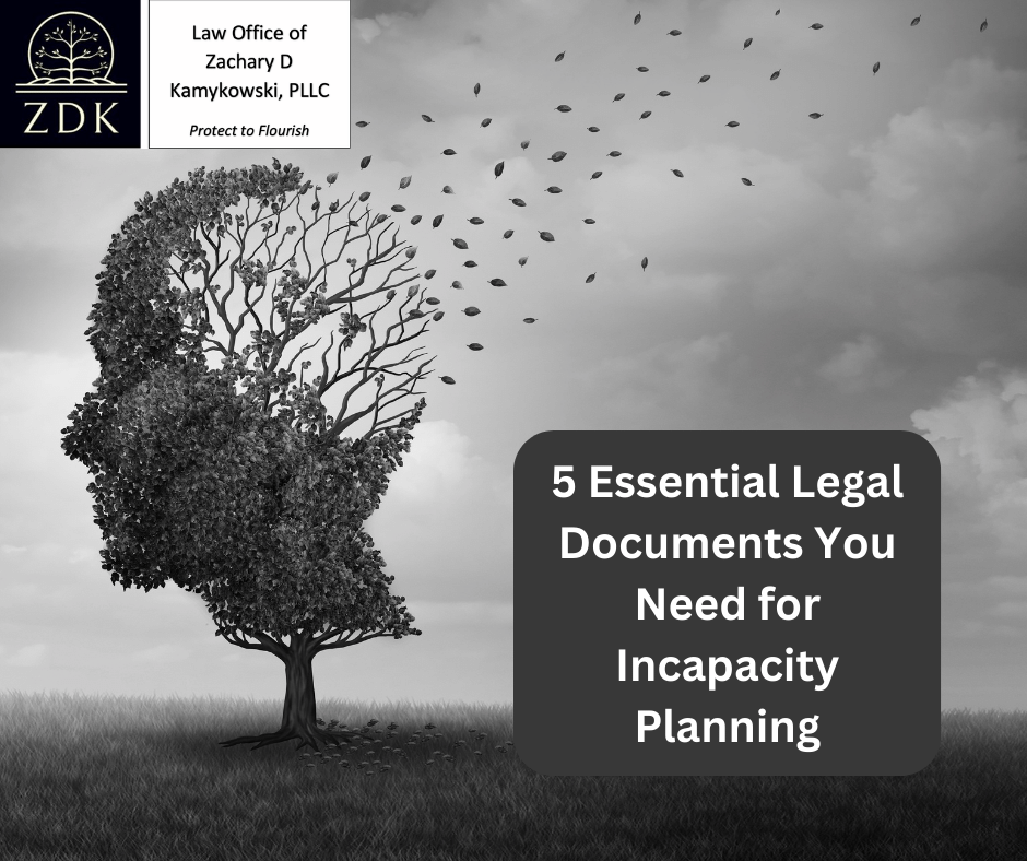 tree like a head with leaves blowing away: 5 Essential Legal Documents You Need for Incapacity Planning