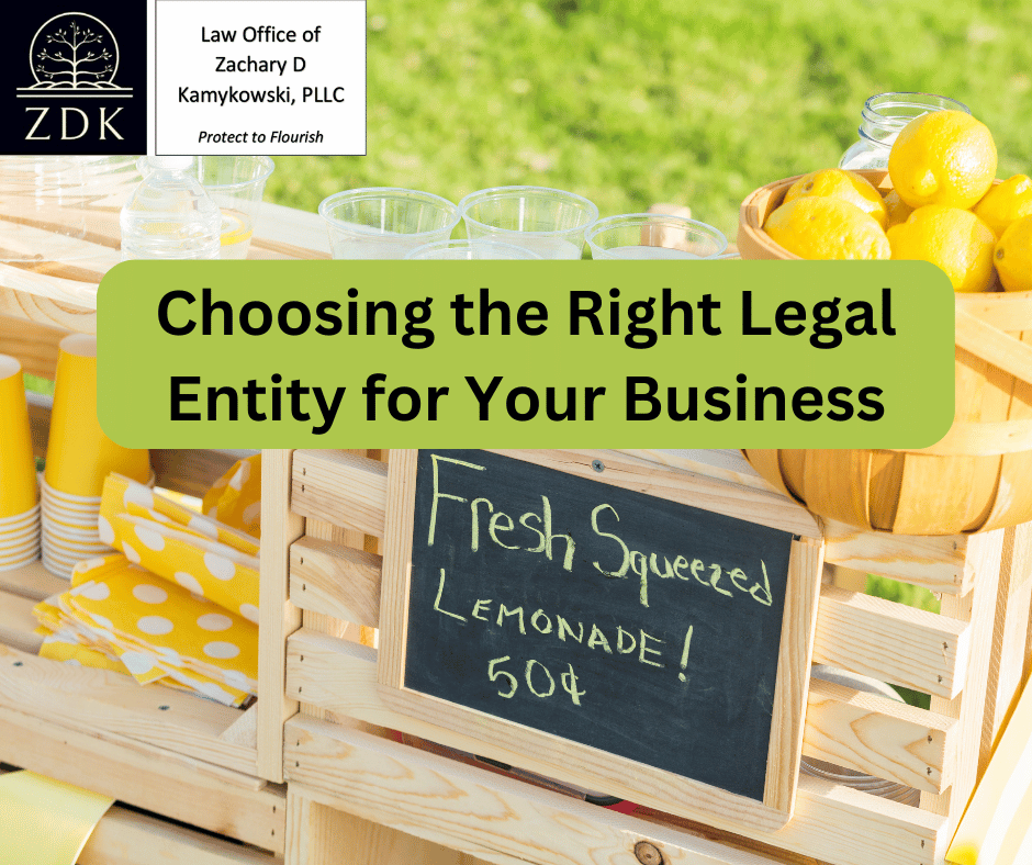 lemonade stand: Choosing the Right Legal Entity for Your Business