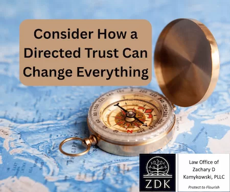 golden compass on a blue map: Consider How a Directed Trust Can Change Everything