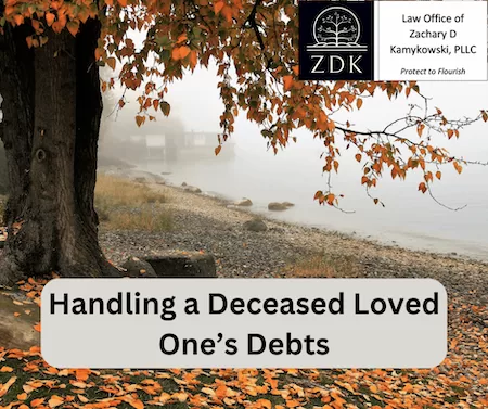 a tree by water in fall: Handling a Deceased Loved One’s Debts