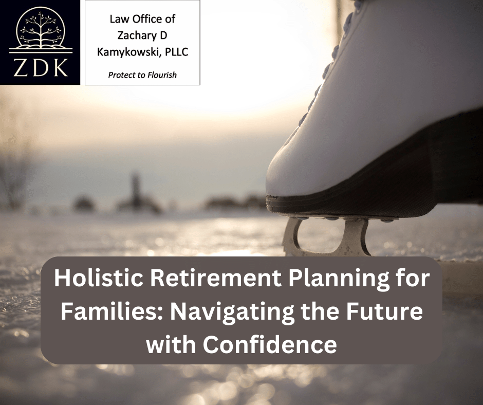 close up of ice skate outside ice patch: Holistic Retirement Planning for Families Navigating the Future with Confidence
