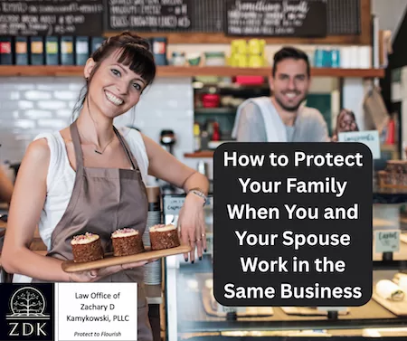 couple owners of cafe: How to Protect Your Family When You and Your Spouse Work in the Same Business