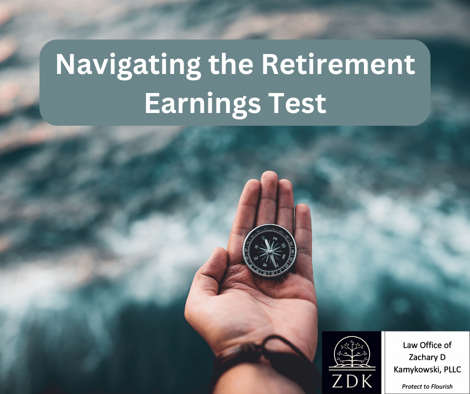 hand holding compass over stormy water: Navigating the Retirement Earnings Test
