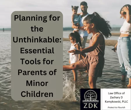 Family frolicking in shore water: Planning for the Unthinkable Essential Tools for Parents of Minor Children