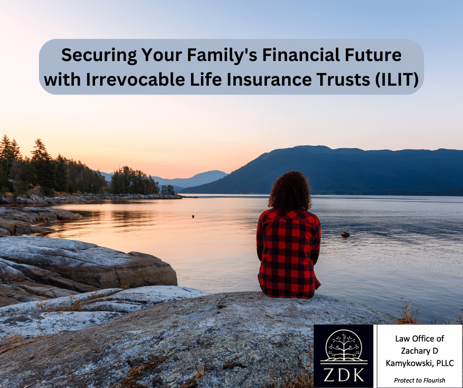 Woman looking over a calm lake: Securing Your Family's Financial Future with Irrevocable Life Insurance Trusts (ILIT)