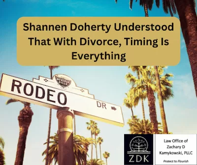 Rodeo Drive street sign: Shannen Doherty Understood That With Divorce, Timing Is Everything