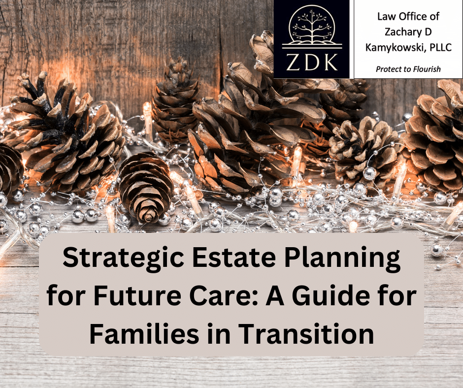 pine cones and holiday lights: Strategic Estate Planning for Future Care A Guide for Families in Transition