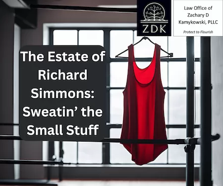 red tanktop hung up in an empty exercise studio: The Estate of Richard Simmons Sweatin’ the Small Stuff