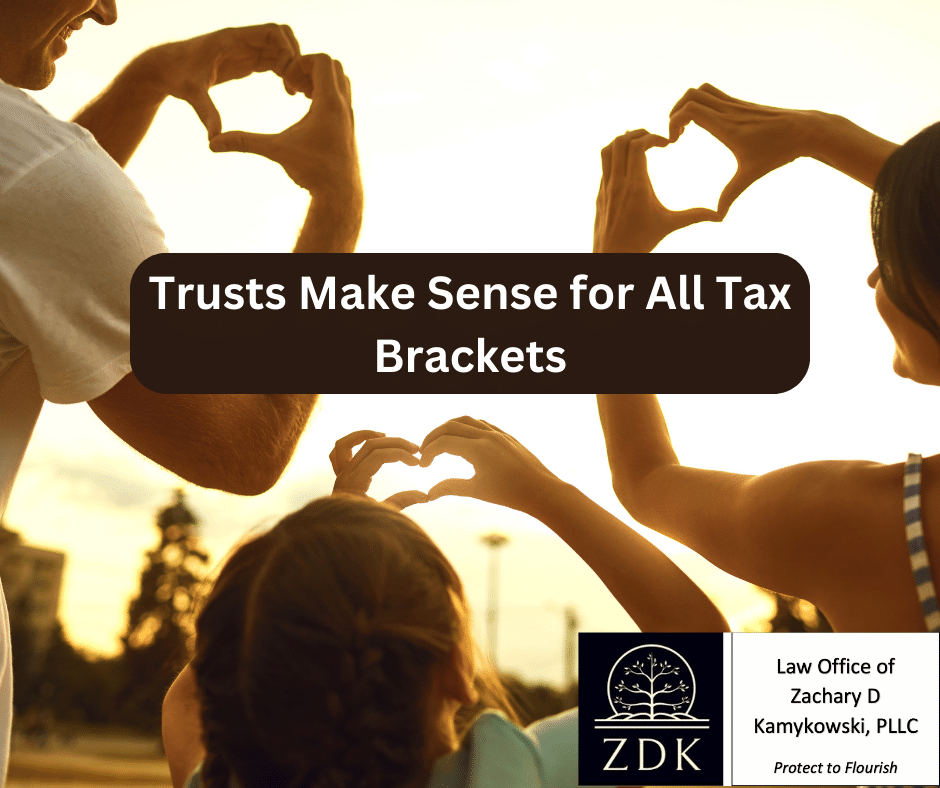 family making hearts with hands: Trusts Make Sense for All Tax Brackets