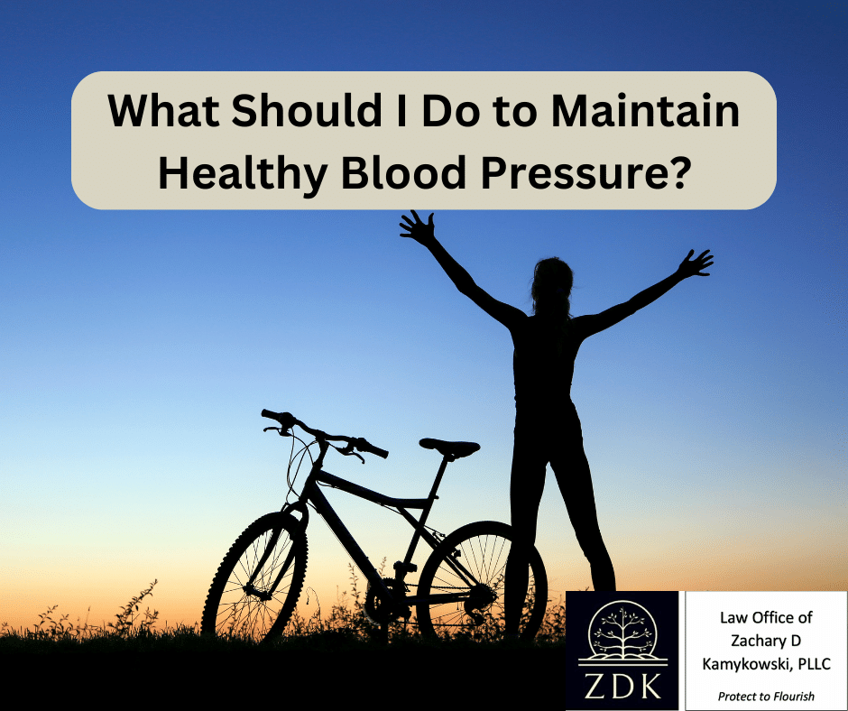 Silhouette of woman and bike: What Should I Do to Maintain Healthy Blood Pressure?