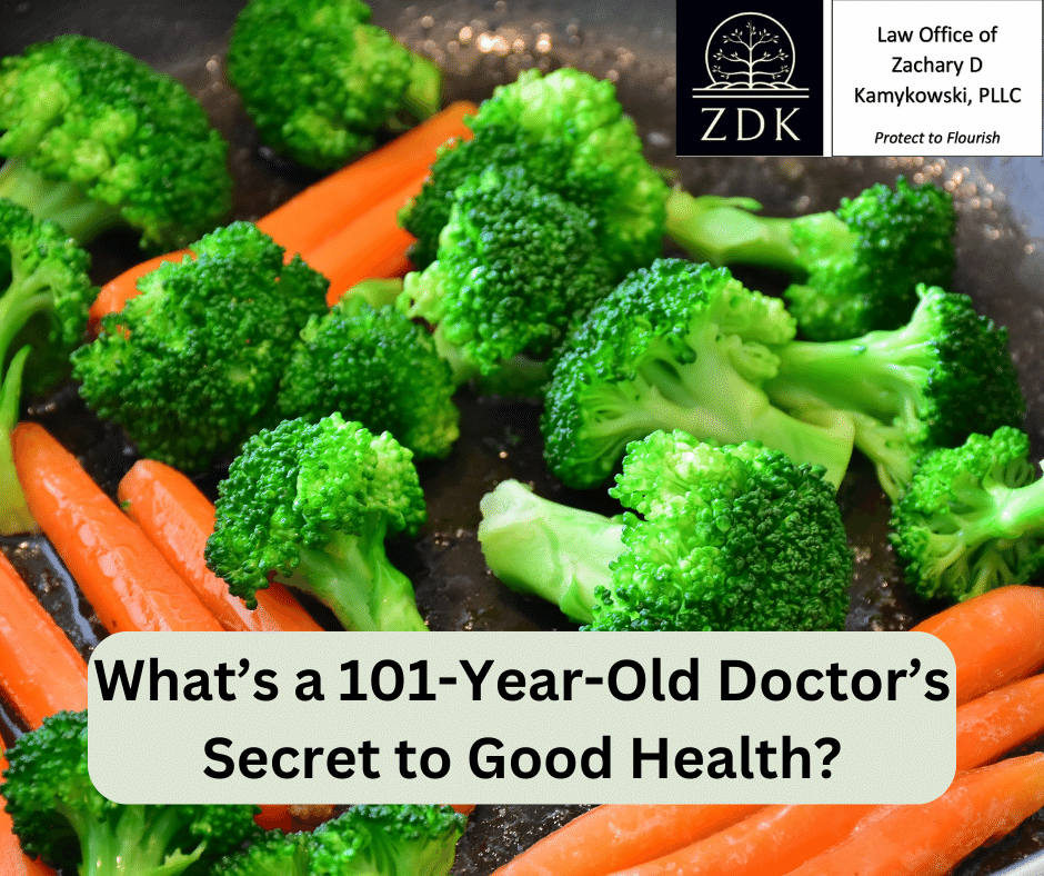 Broccoli and carrots in a frying pan. What’s a 101-Year-Old Doctor’s Secret to Good Health?