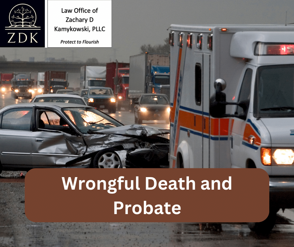 Car wreck and ambulance: Wrongful Death and Probate