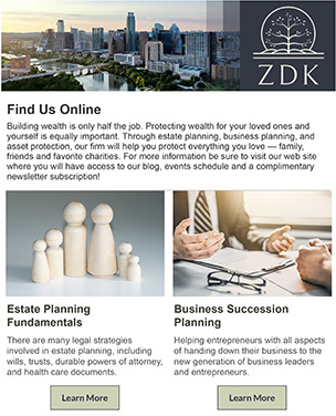 Estate Planning Newsletter - Subscribe Today!